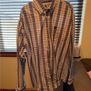 Cinch Men's Blue and White Plaid Button-Down Shirt
